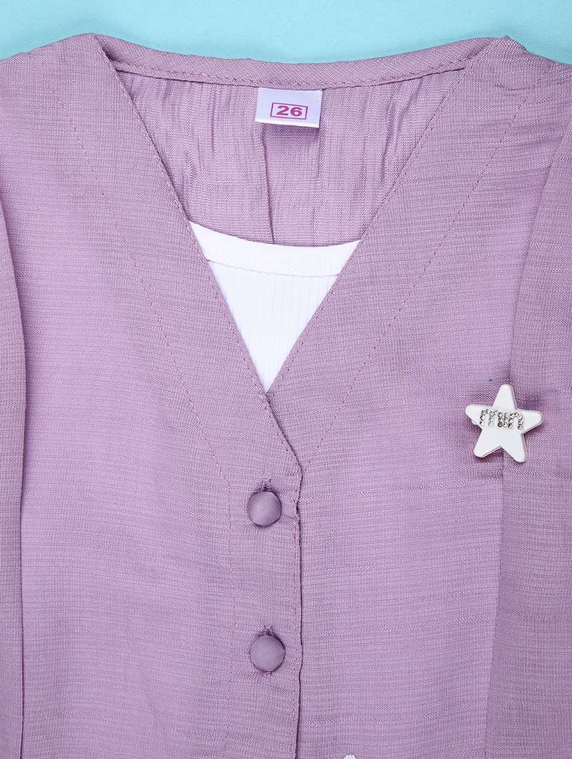 girls solid with work puff sleeve top - 22074871 -  Standard Image - 2