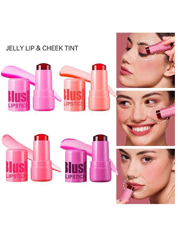 jelly blush lipstick stick for cheek and lip stains & tints(baby pink & dark pink) - 22075133 -  Standard Image - 2