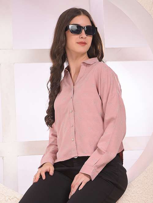 women embellished collared long sleeve shirt - 22075382 -  Standard Image - 0