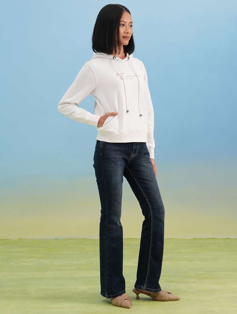 women printed long sleeve hooded sweatshirt - 22075416 -  Standard Image - 2