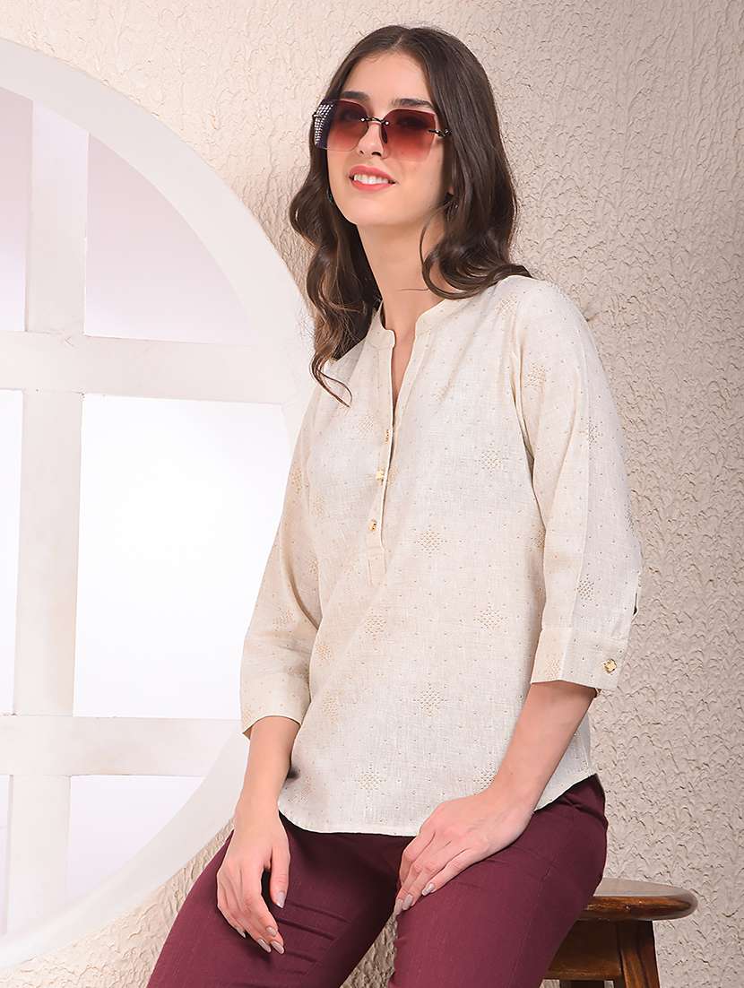 women embellished three quarter sleeve regular top - 22075433 - Zoom Image - 0