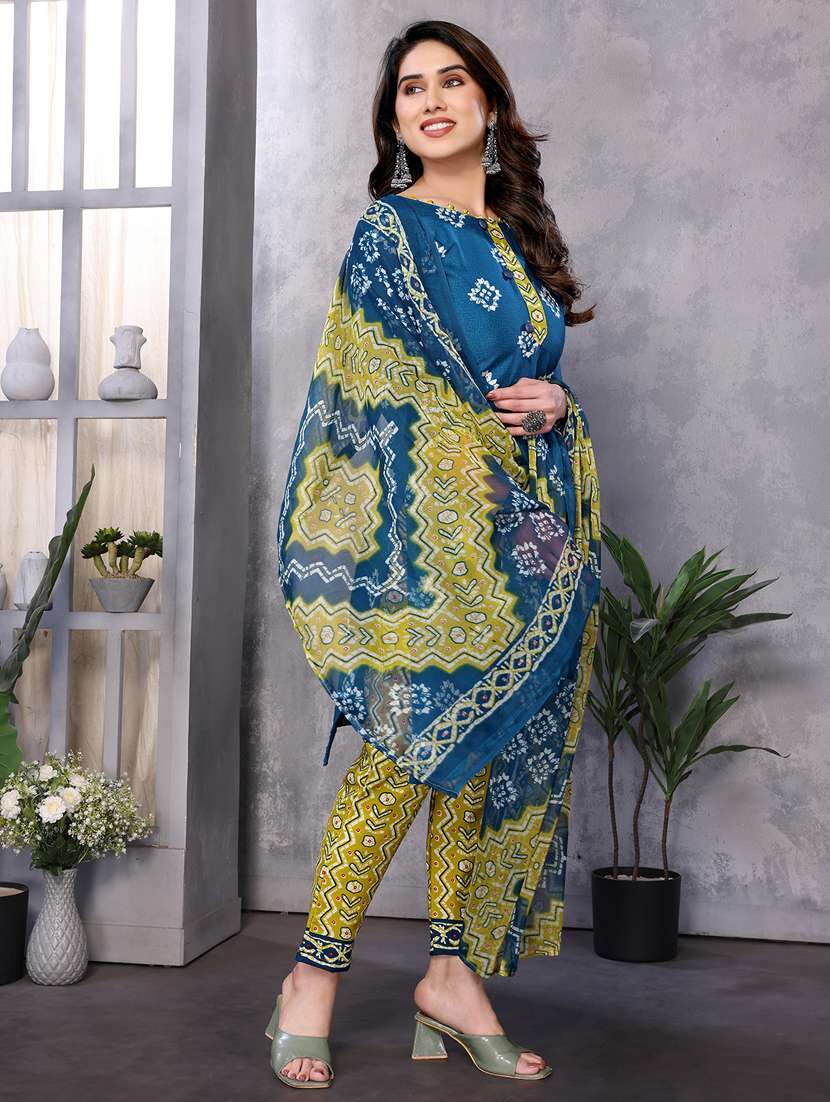 women printed unstitched suit set - 22075576 - Standard Image - 2