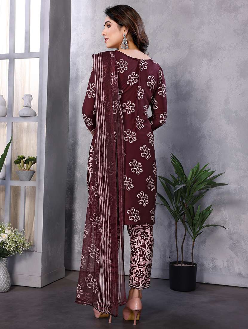 women printed unstitched suit set - 22075579 - Standard Image - 2