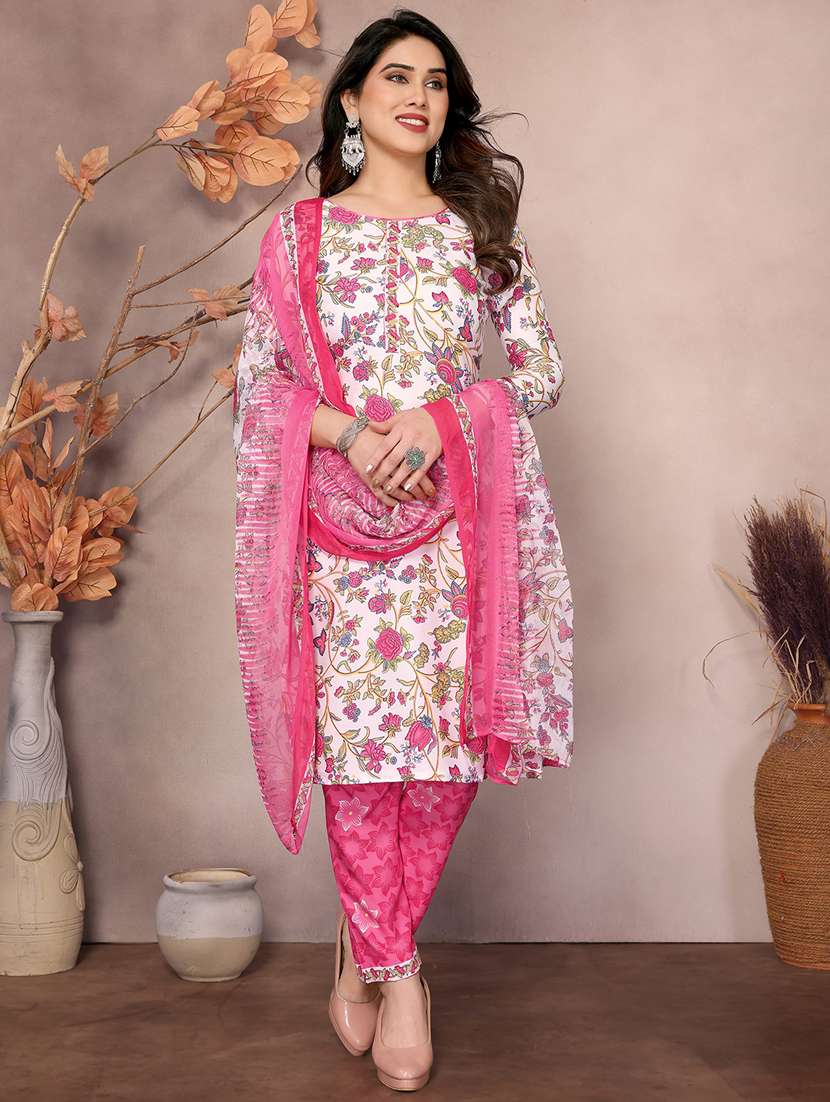 women floral printed unstitched suit set - 22075581 -  Standard Image - 2