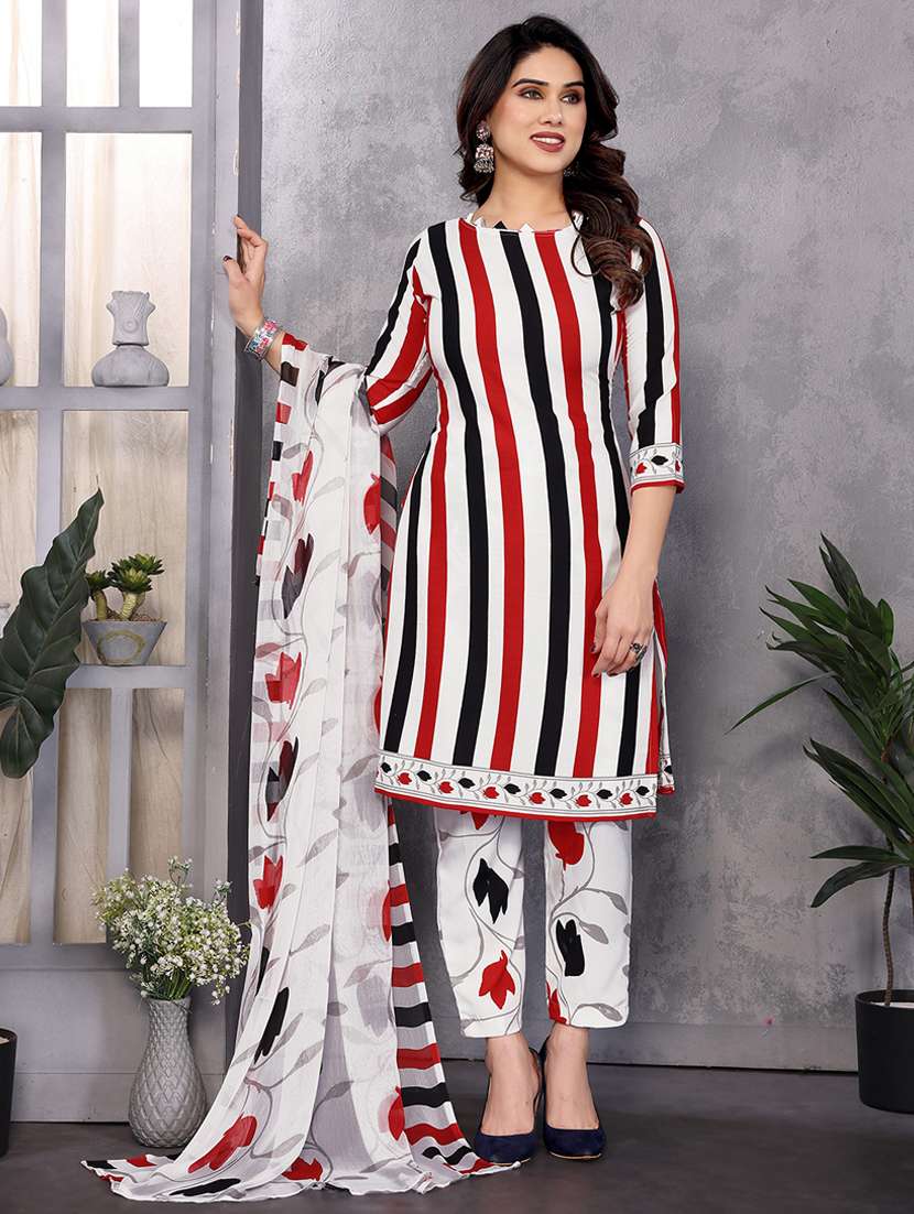 women striped unstitched suit set - 22075597 -  Standard Image - 2