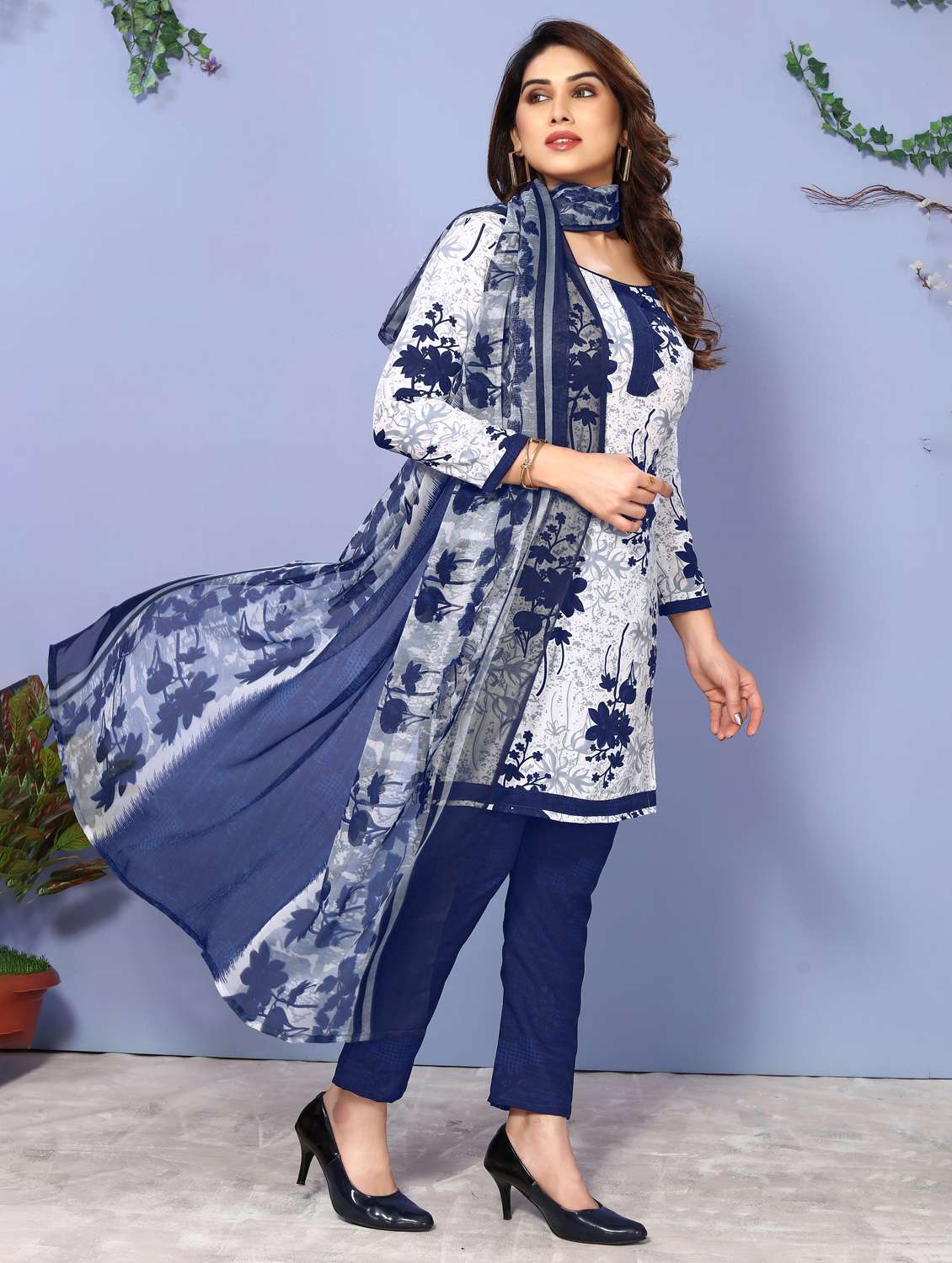 women floral printed unstitched suit set - 22075620 -  Standard Image - 2