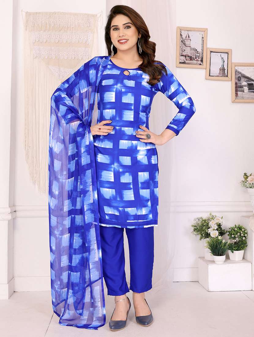 women printed unstitched suit set
