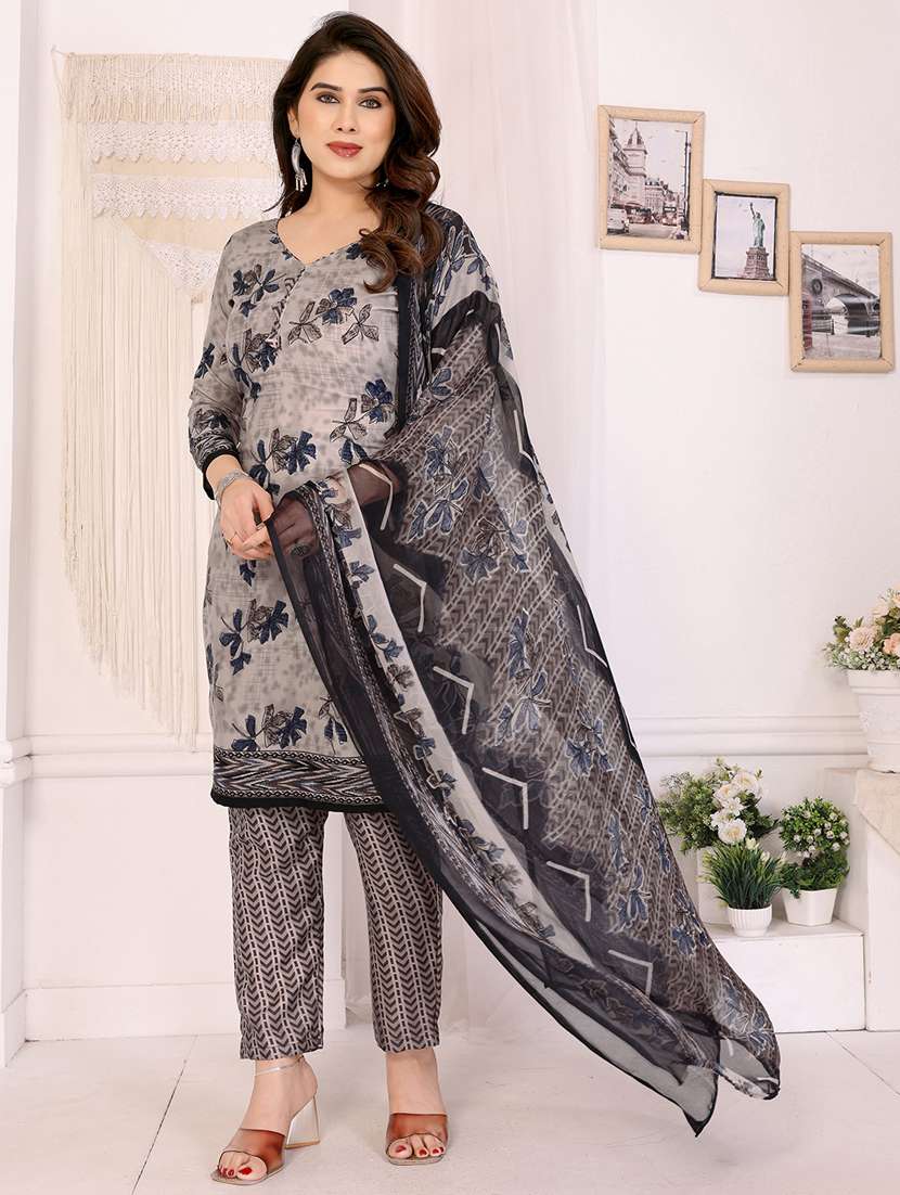 Women Floral Printed Unstitched Suit Set - 22075627 -  Standard Image - 2