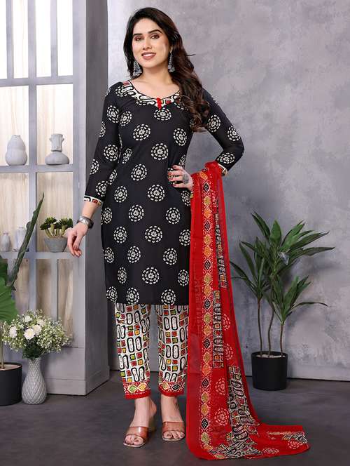 women printed unstitched suit set - 22075807 - Standard Image - 0