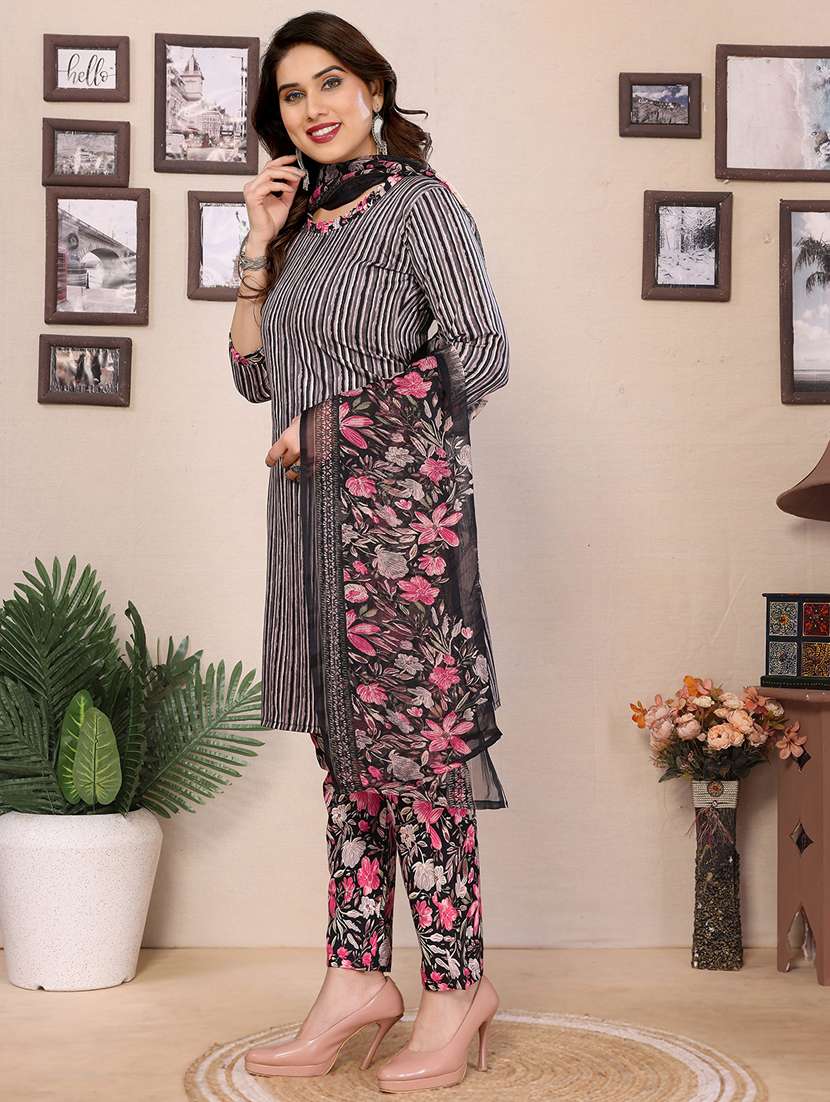 women printed unstitched suit set - 22075808 - Standard Image - 2