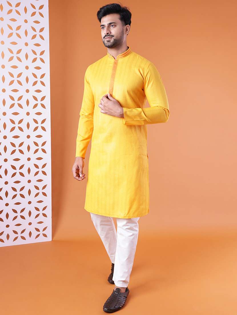 men mandarin neck kurta pyjama ethnic wear set - 22075915 -  Standard Image - 2