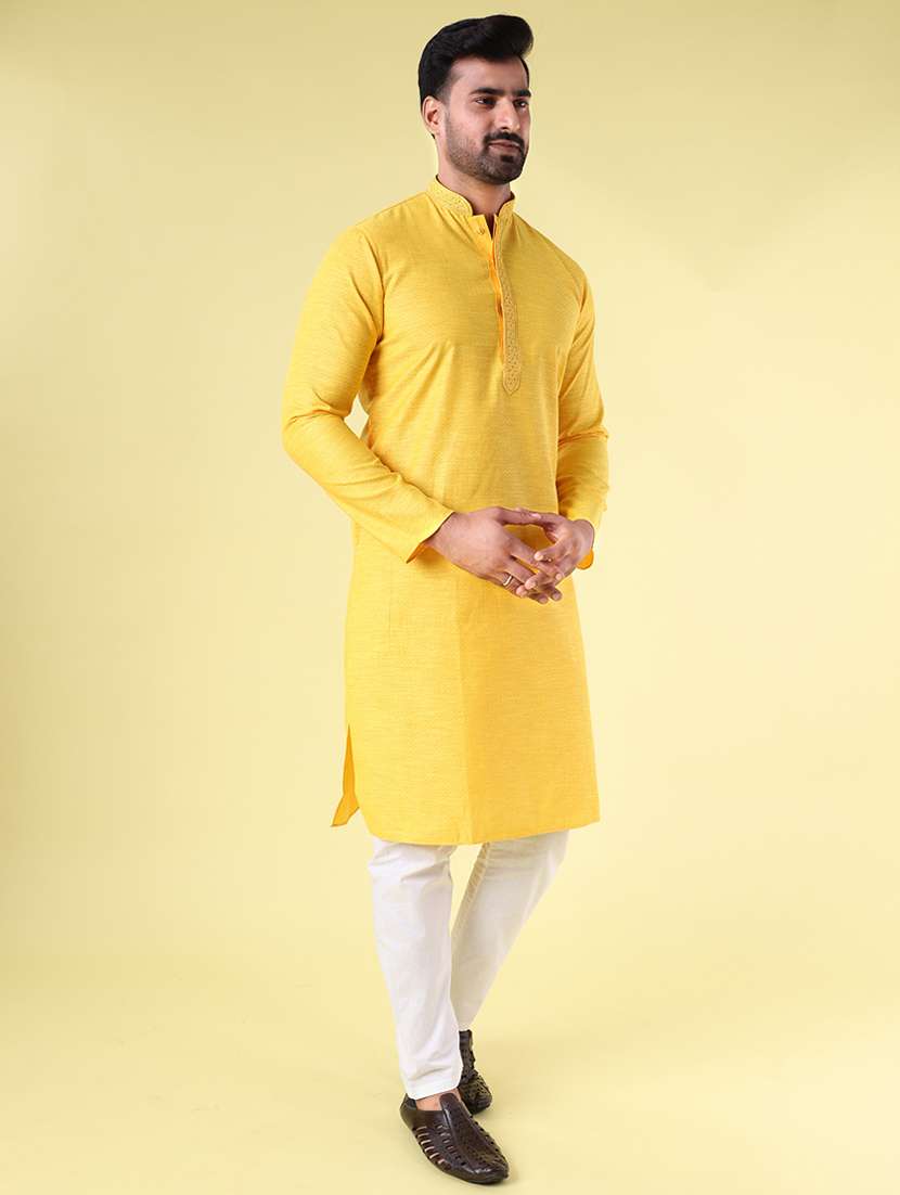 men mandarin neck kurta pyjama ethnic wear set - 22075956 - Standard Image - 2