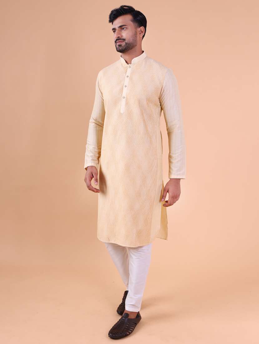 men mandarin neck kurta pyjama ethnic wear set - 22075969 - Standard Image - 2