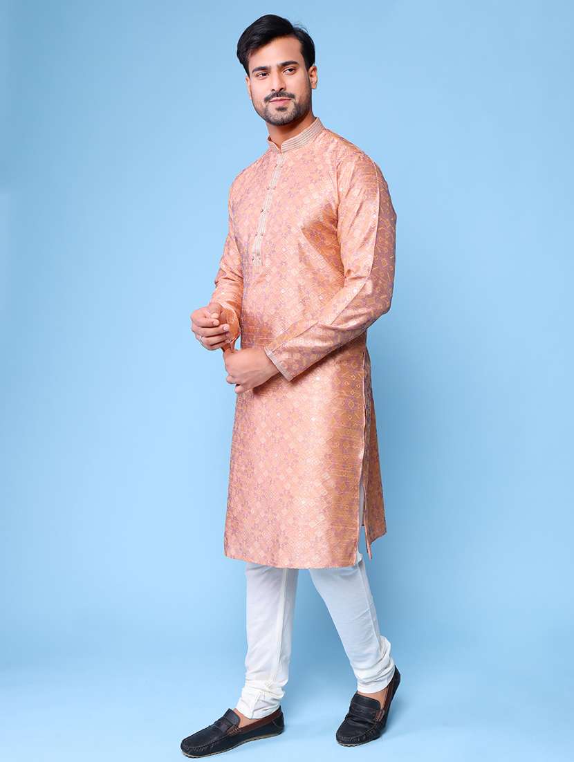 men mandarin neck kurta pyjama ethnic wear set - 22075978 -  Standard Image - 2