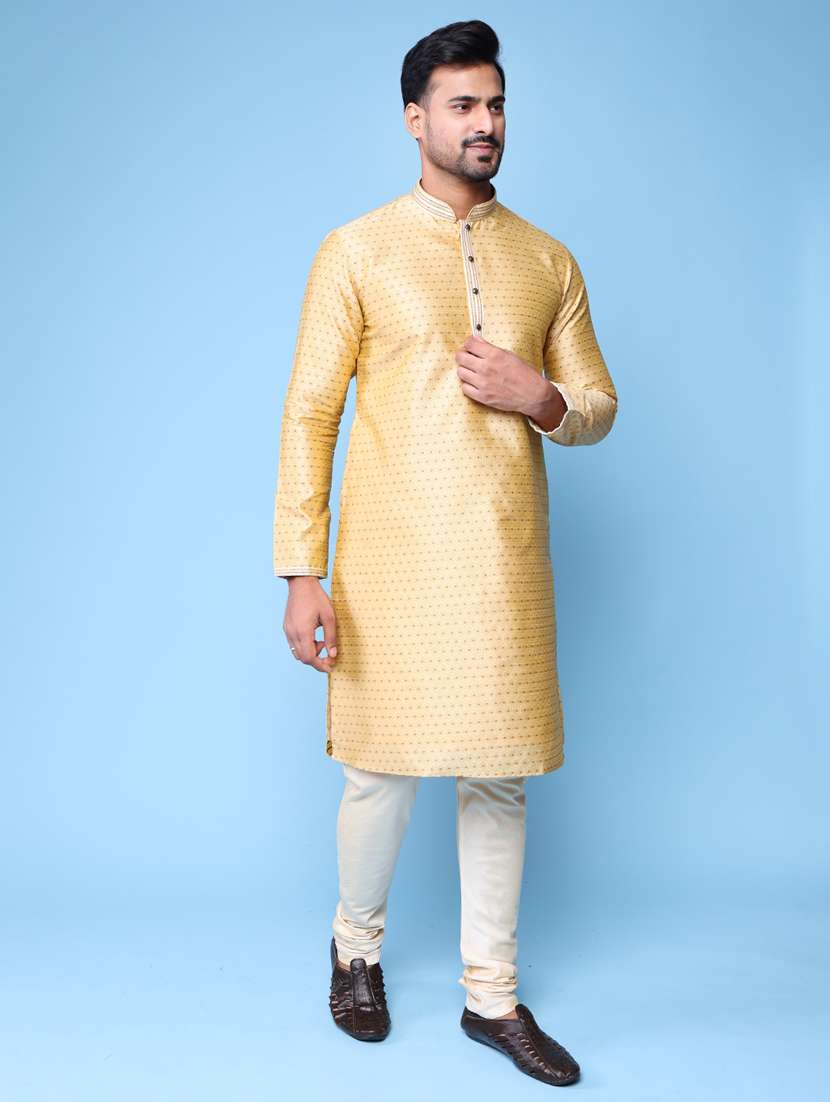 men mandarin neck kurta pyjama ethnic wear set - 22075995 -  Standard Image - 2
