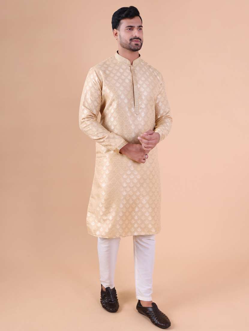 men mandarin neck kurta pyjama ethnic wear set - 22075999 -  Standard Image - 2