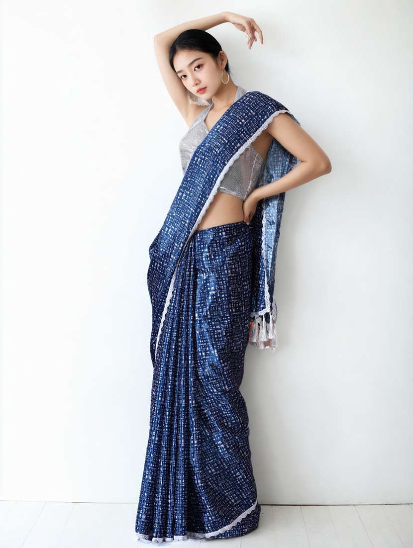 women printed casual wear saree with blouse - 22076030 -  Standard Image - 2