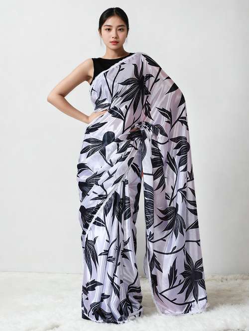 women printed casual wear saree with blouse - 22076037 - Standard Image - 0