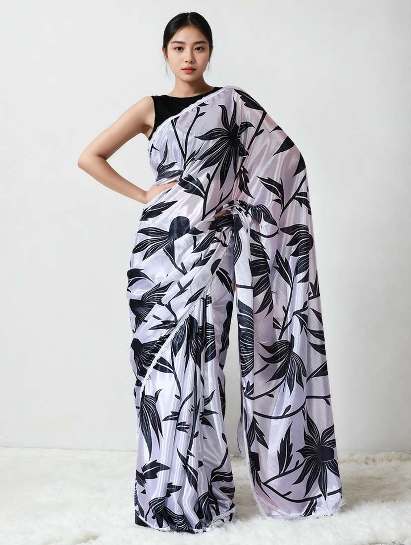 women printed casual wear saree with blouse - 22076037 - Zoom Image - 0