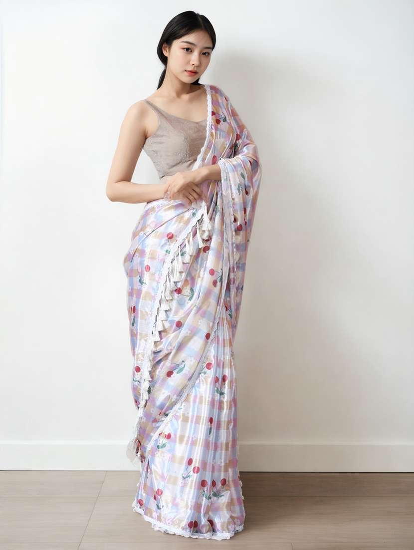 women printed casual wear saree with blouse - 22076039 - Standard Image - 2