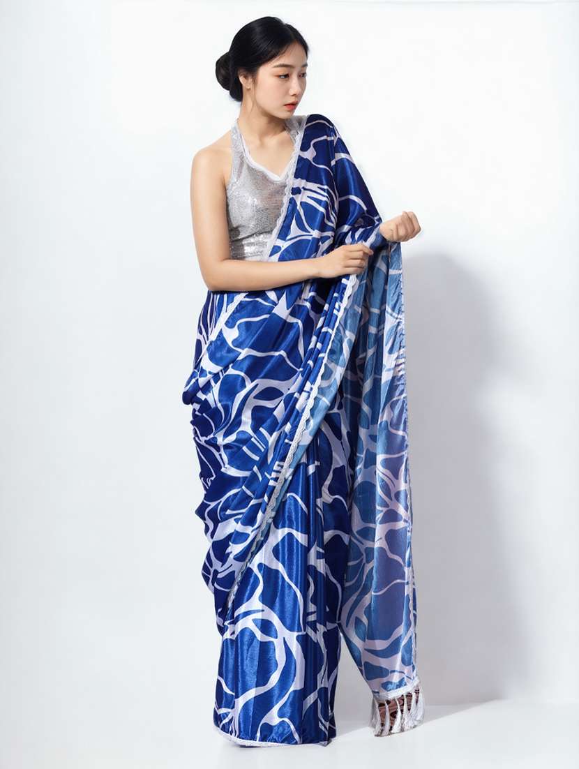 women printed casual wear saree with blouse - 22076040 - Standard Image - 2