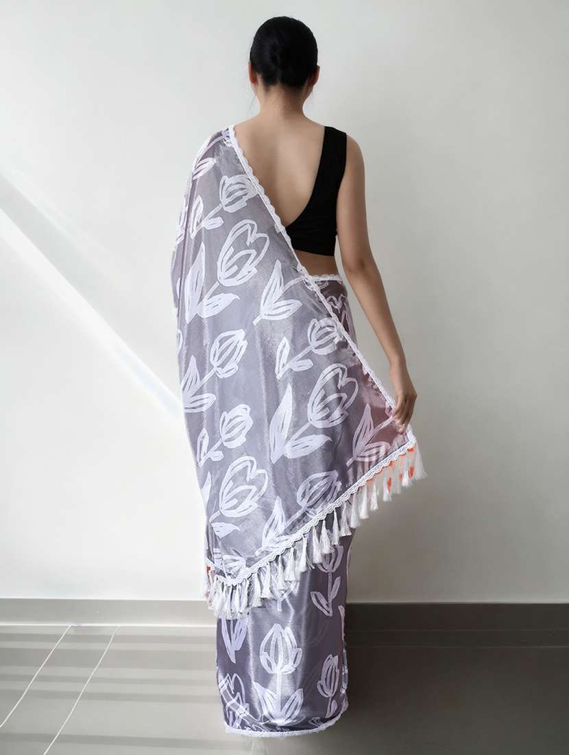 women printed casual wear saree with blouse - 22076063 -  Standard Image - 2