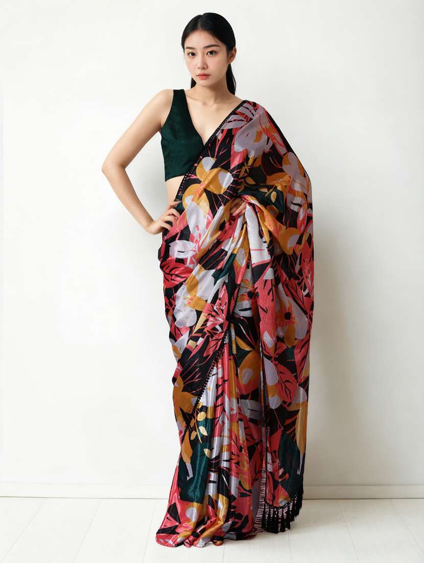 women printed casual wear saree with blouse - 22076066 - Zoom Image - 0