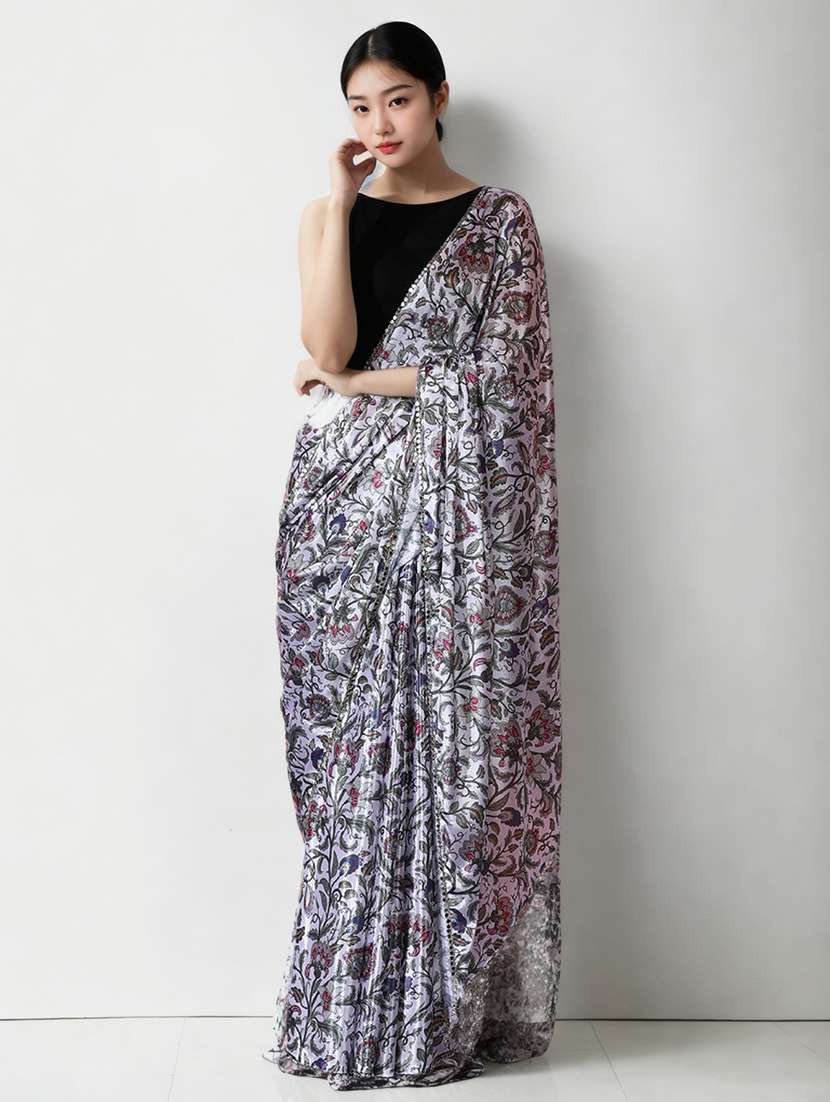 women printed casual wear saree with blouse - 22076078 -  Zoom Image - 0