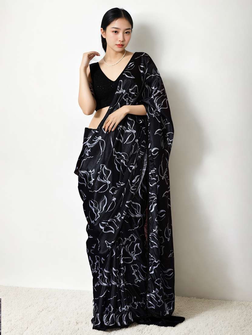 women printed casual wear saree with blouse - 22076080 -  Zoom Image - 0