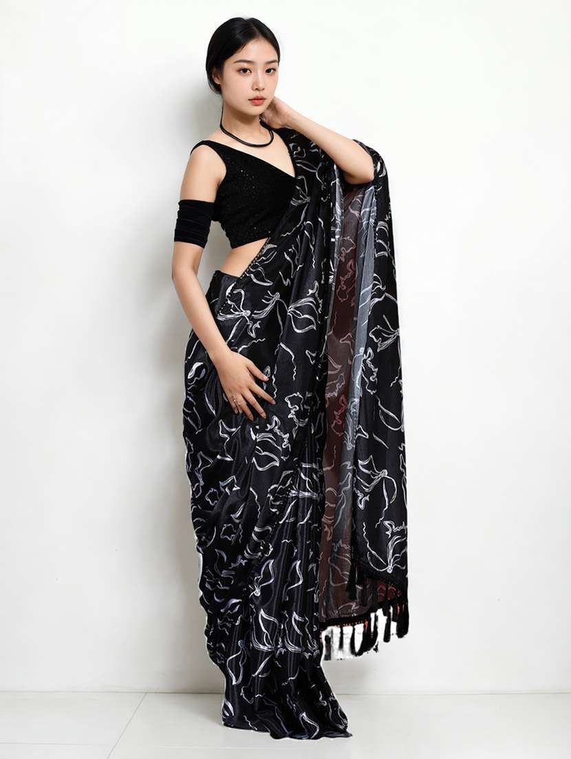 women printed casual wear saree with blouse - 22076080 - Standard Image - 2