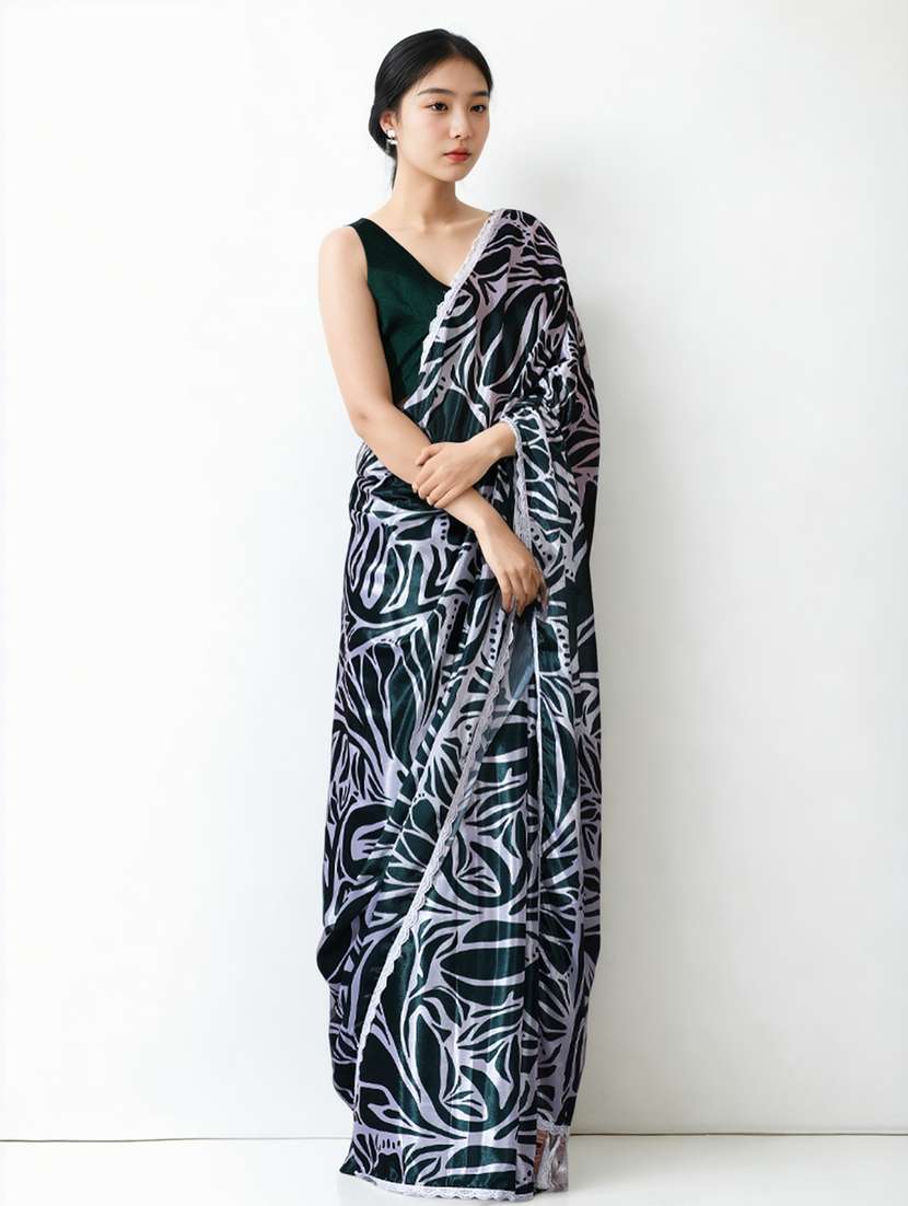 women printed casual wear saree with blouse - 22076087 -  Standard Image - 2