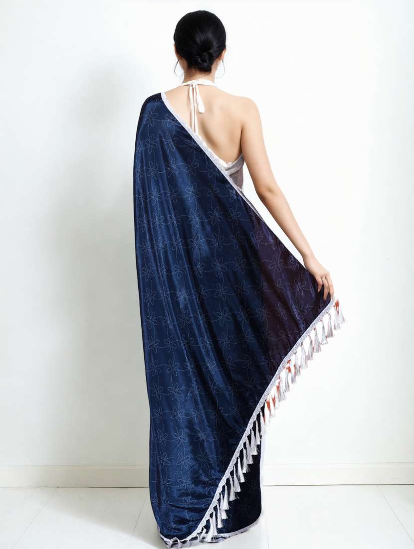 women printed casual wear saree with blouse - 22076103 -  Standard Image - 2