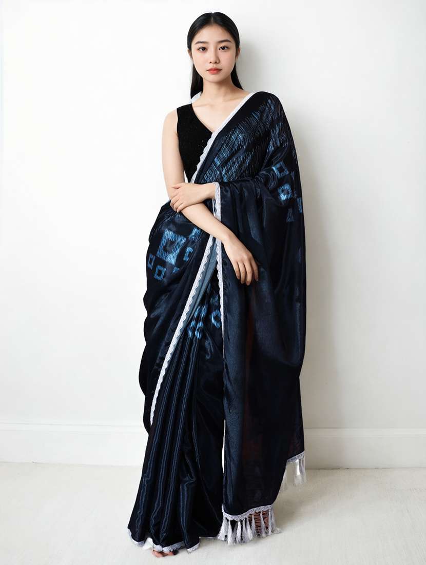 women printed casual wear saree with blouse