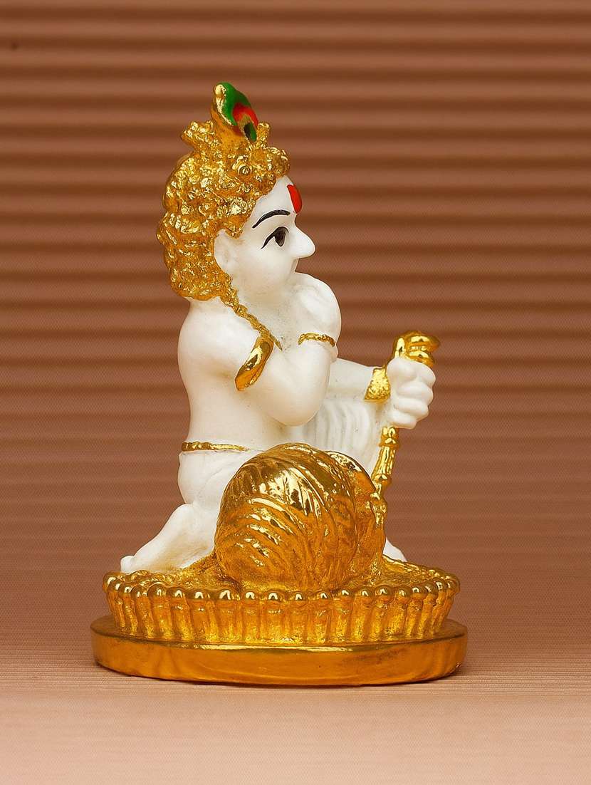 polyresin golden white laddu gopal showpiece - 22076128 - Standard Image - 2