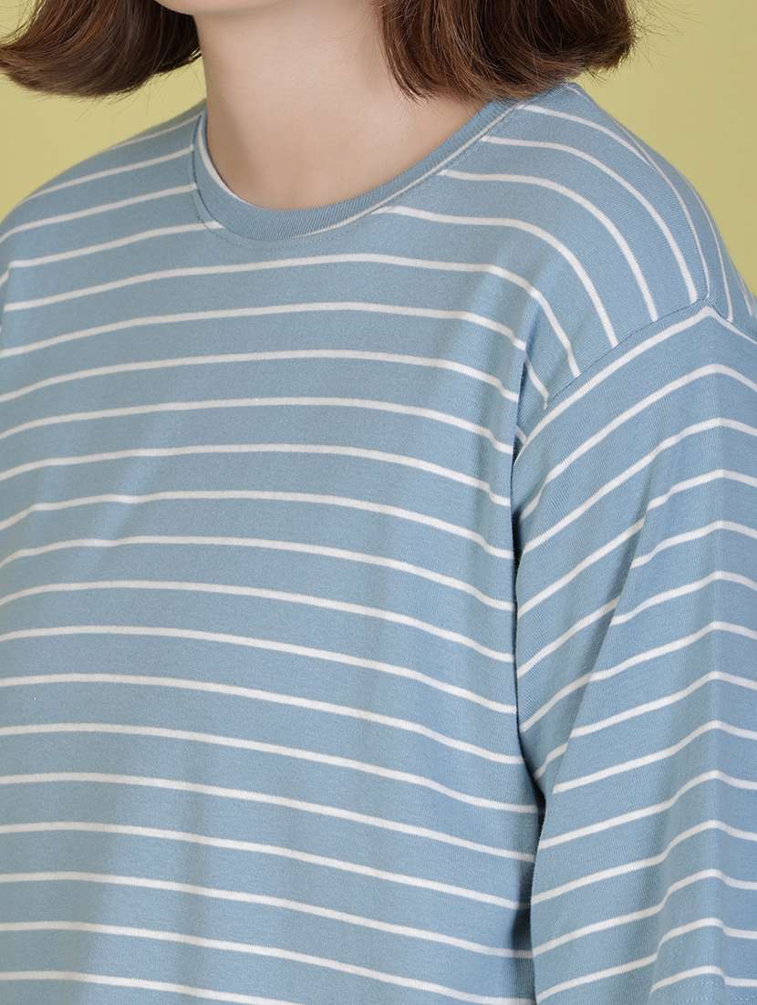 women striped short sleeve regular fit t-shirt - 22076314 -  Standard Image - 2