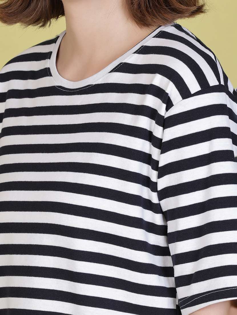women striped short sleeve regular fit t-shirt - 22076315 -  Standard Image - 2