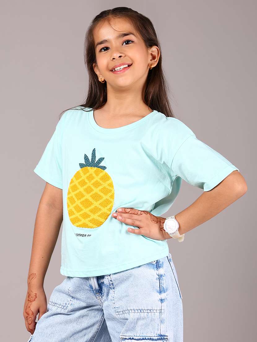 girls printed round neck short sleeves tee - 22076339 -  Standard Image - 2