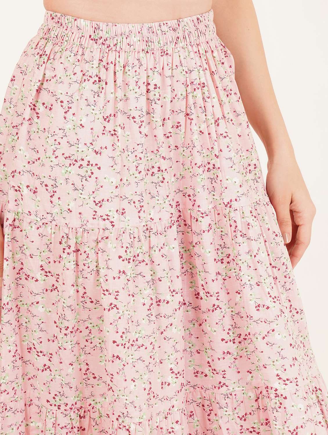 women printed high rise tiered maxi skirt - 22076352 - Standard Image - 7