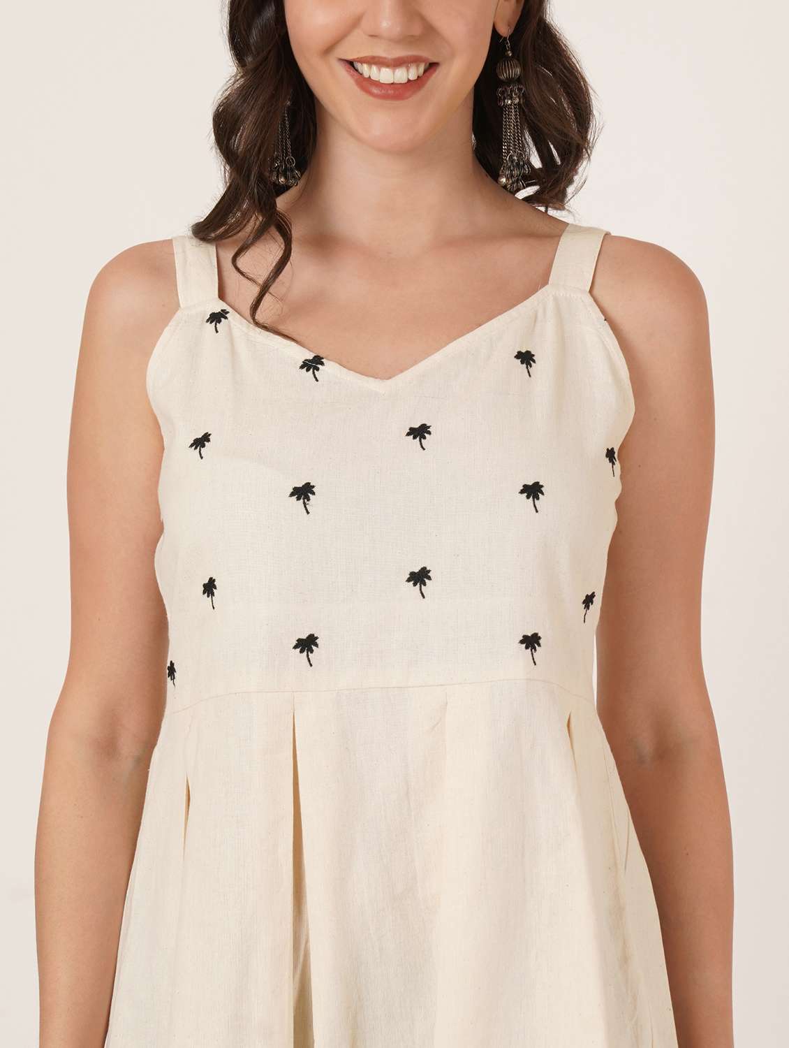 women embroidered shoulder strap peplum top - 22076368 - Standard Image - 7