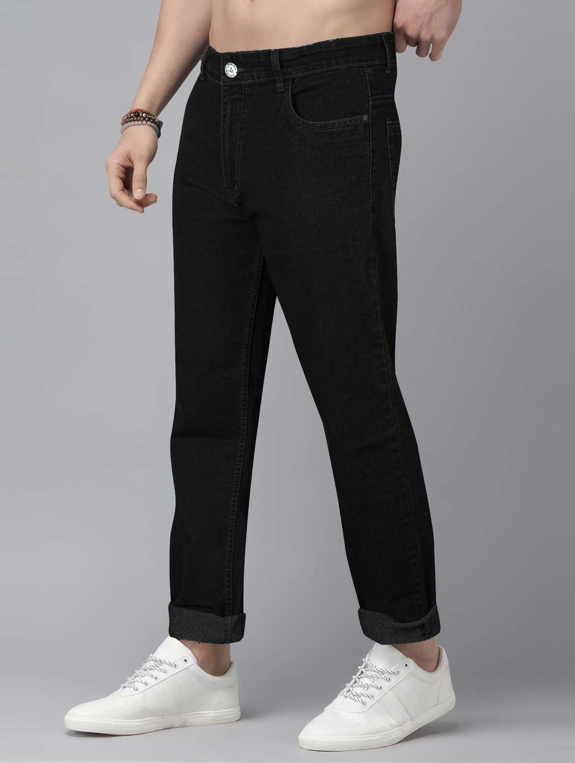men plain mid rise full length jeans - 22076408 -  Standard Image - 2