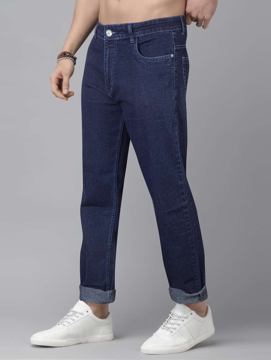 men plain mid rise full length jeans - 22076425 -  Standard Image - 2