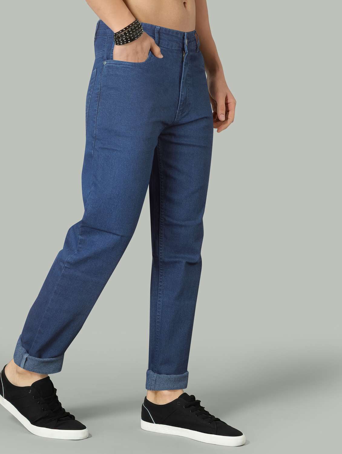 men plain mid rise full length jeans - 22076427 -  Standard Image - 2