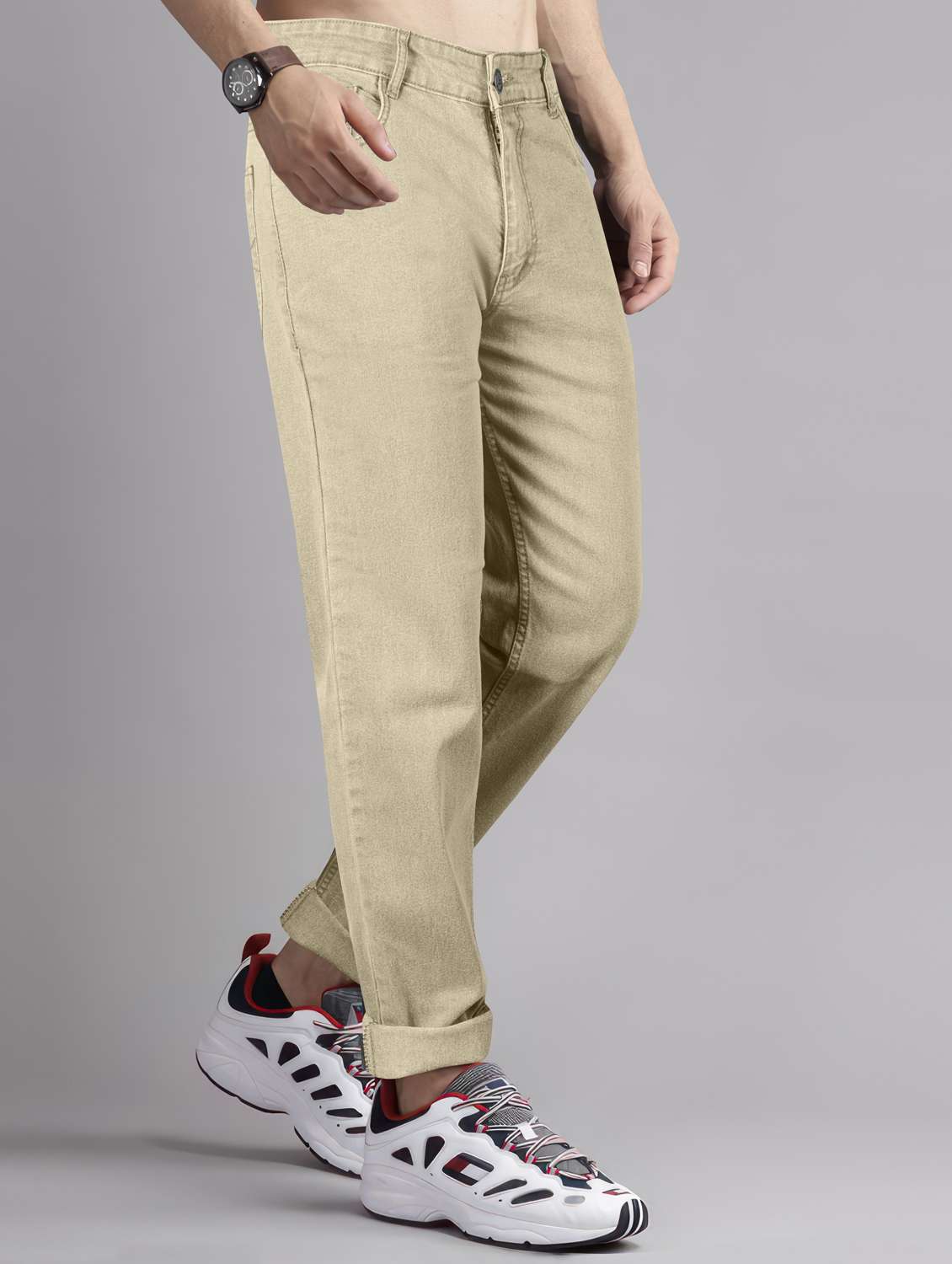 men plain mid rise full length jeans - 22076428 -  Standard Image - 2