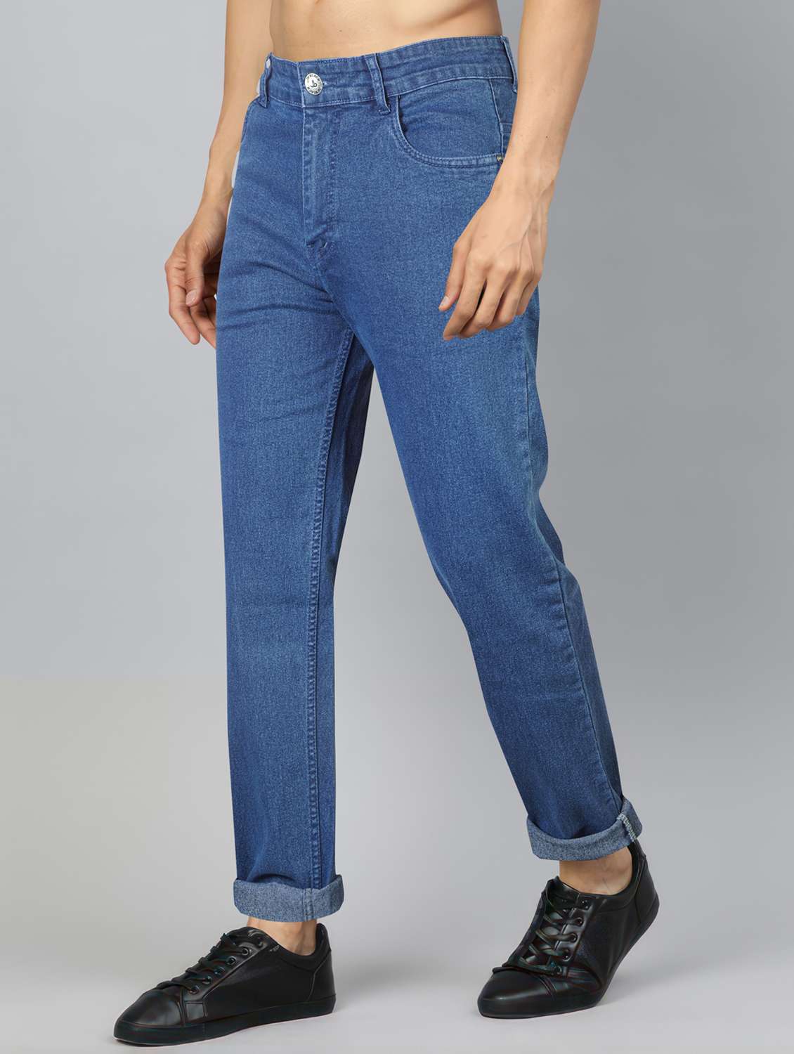 men plain mid rise full length jeans - 22076431 -  Standard Image - 2