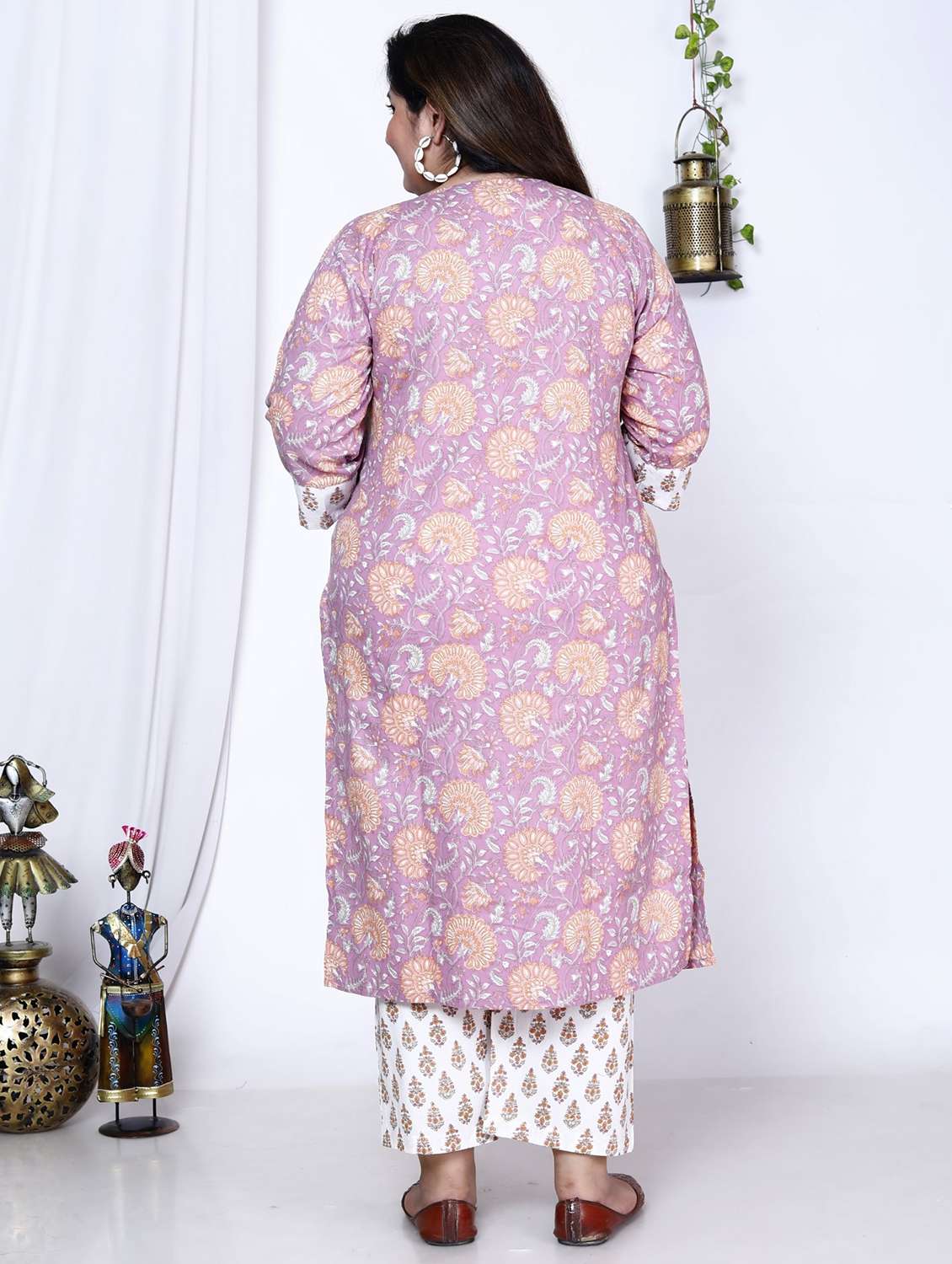 women floral printed three quarter sleeve kurta pant with dupatta set - 22076470 -  Standard Image - 2