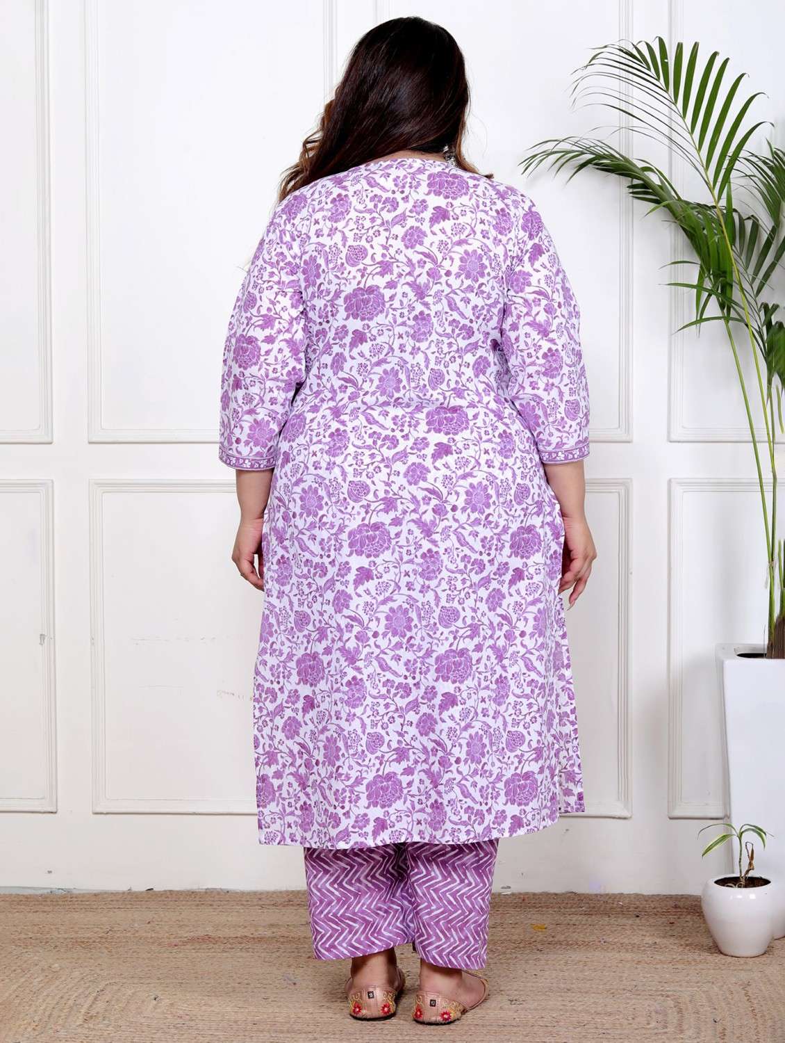 women floral printed three quarter sleeve kurta pant with dupatta set - 22076520 -  Standard Image - 2