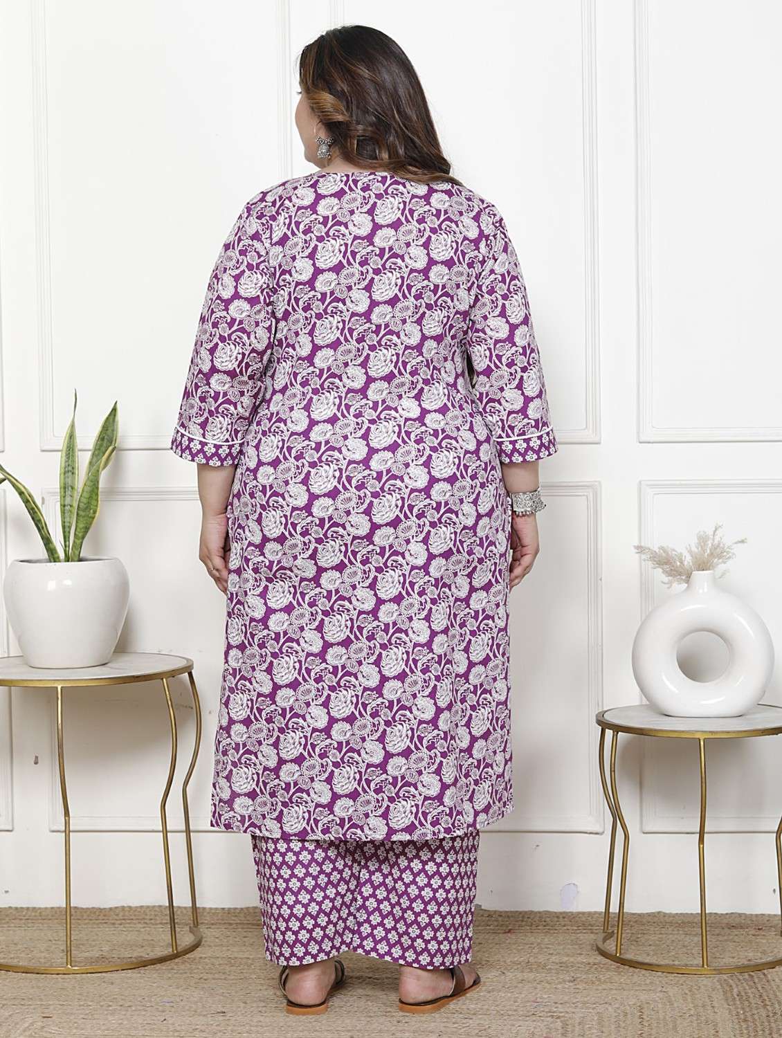 women floral printed three quarter sleeve kurta pant with dupatta set - 22076521 -  Standard Image - 2