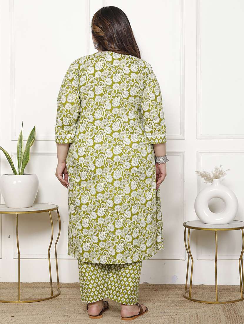 women floral printed three quarter sleeve kurta pant with dupatta set - 22076522 -  Standard Image - 2