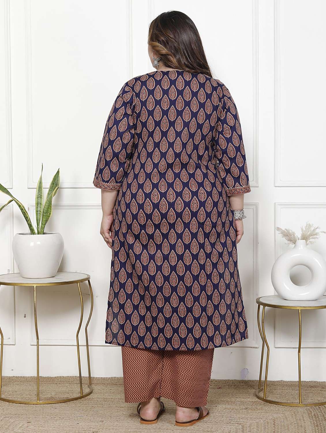 women printed three quarter sleeve kurta pant with dupatta set - 22076525 -  Standard Image - 2