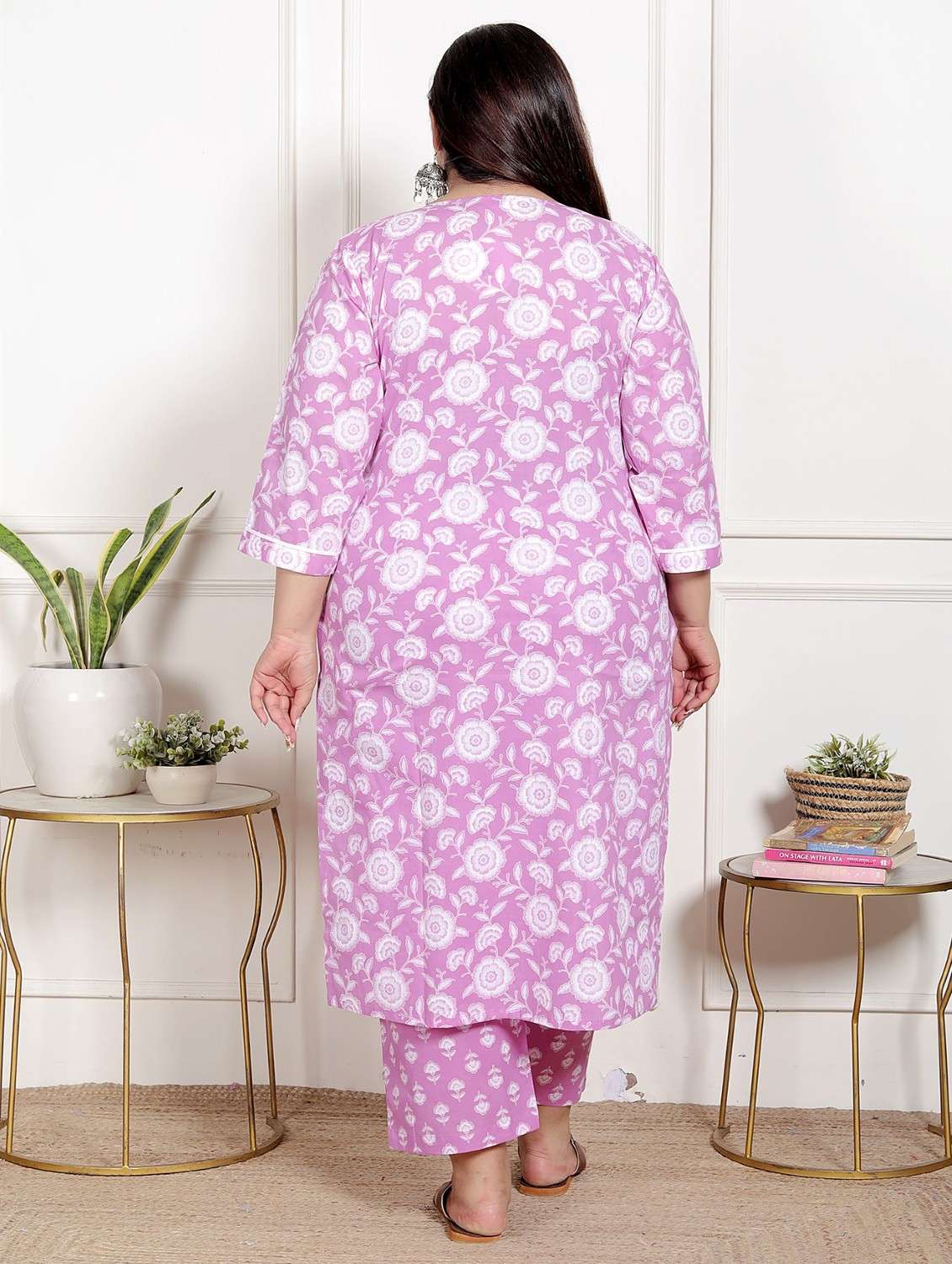 women floral printed three quarter sleeve kurta pant with dupatta set - 22076530 -  Standard Image - 2